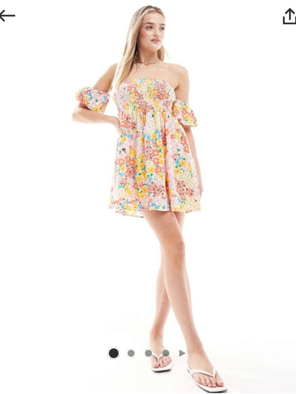 New with Tags Wednesday’s Girl Floral Off-Shoulder Sundress in Multi-Color